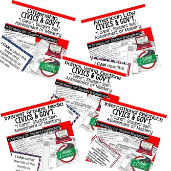 Civics I Can Statements Bundle | Self-Assessment & Learning Targets - preview 3