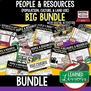 Geography Bundle | Population, Culture, Resources & Land Use Activities - preview 1