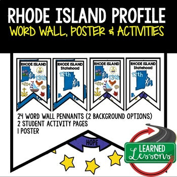 Rhode Island History Word Wall, State Profile, Rhode Island Activities Posters - preview 1