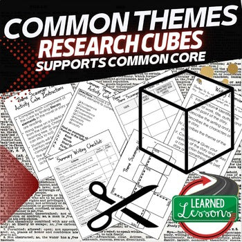 Common Themes Scavenger Hunt Activity Cube with Writing Extensions (English) - preview 1