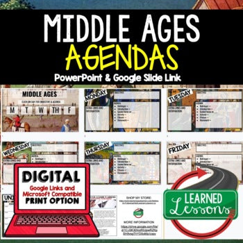 Middle Ages Agenda PowerPoint & Google Slides, World History Agenda - preview 1