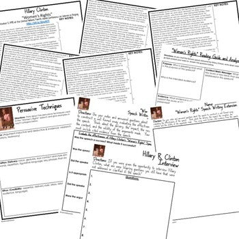 Women's Rights by Hillary R. Clinton Speech Analysis, Writing Activity, Digital - preview 2