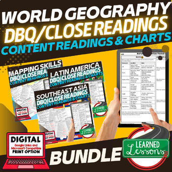 World Geography Reading Bundle | DBQs & Textbook Replacement | Print & Digital - preview 1