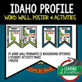Idaho History Word Wall, State Profile, Idaho Activities US History Posters - preview 1
