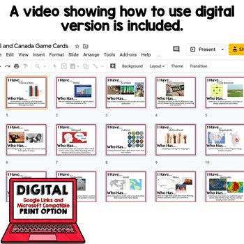 United States and Canada Game Cards, Geography Test Prep, Distance Learning - preview 2