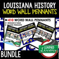 Louisiana History Word Wall | Vocabulary Pennants | Print & Digital - preview 1