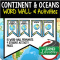Continent Oceans Word Wall Activity Pages Geography Word Wall - preview 1