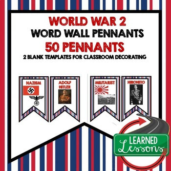 World War II Word Wall Pennants US History Word Wall - preview 1