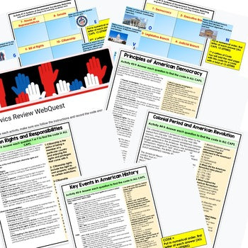 Civics Overview Digital Escape Room, Breakout Room Activity Pages No Prep - preview 2