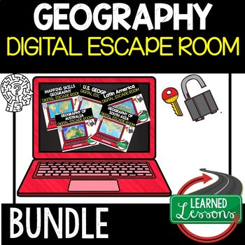 World Geography Escape Room Bundle | Digital Breakout Activities | Geography - preview 1