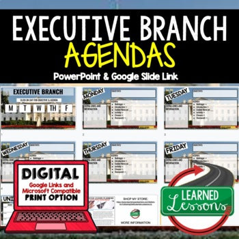 Executive Branch Agenda PowerPoint & Google Slides, Civics Agenda - preview 1