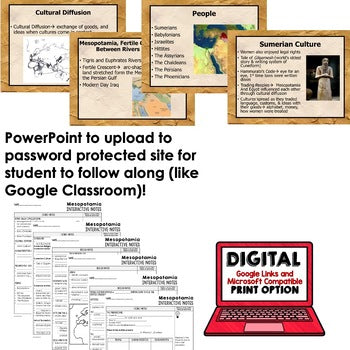 Mesopotamia, River Valley Civilization Guided Notes and PowerPoints, Google - preview 2