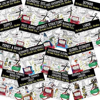 Economics Puzzle Activities Bundle | Test Prep & Unit Review | Print & Digital - preview 3