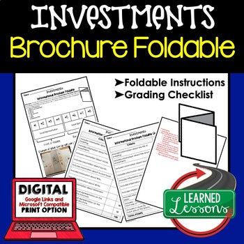 Investments Foldable | Personal Finance Activity | Financial Literacy - preview 1