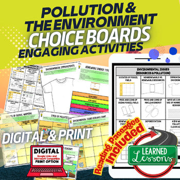 Pollution Activities Environment Choice Board, Pollution Choice Board - preview 1