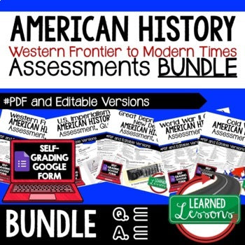 U.S. History Assessments Bundle | Tests, Quizzes & Google Forms Editable - preview 1