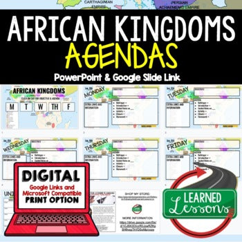 African Kingdoms Agenda PowerPoint & Google Slides, World History Agenda - preview 1