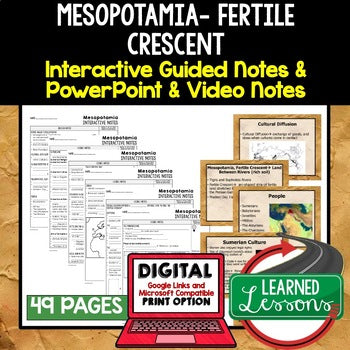 Mesopotamia, River Valley Civilization Guided Notes and PowerPoints, Google - preview 1
