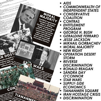 Reagan & Bush Presidency Word Wall Activity Pages U.S. History Word Wall - preview 2