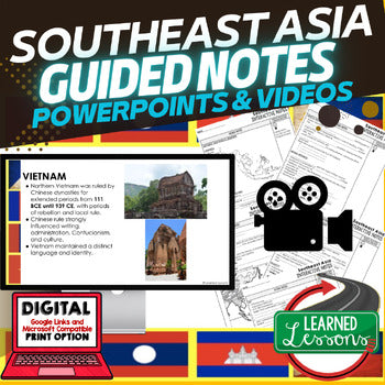 Southeast Asia Guided Notes & PowerPoints, World Geography Guided Notes - preview 1