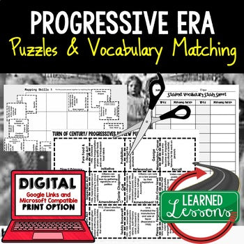 Progressives Vocabulary Activity Puzzle, Print & Digital, Google - preview 1