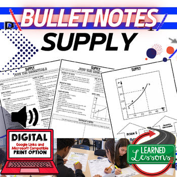 Supply Outline Notes, Bullet Notes, Unit Review, Test Prep, Economic Notes - preview 1