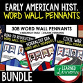 American History Word Wall Bundle | 308 U.S. History Vocabulary Pennants - preview 1