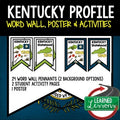 Kentucky History Word Wall, State Profile, Kentucky Activities US History Poster - preview 1