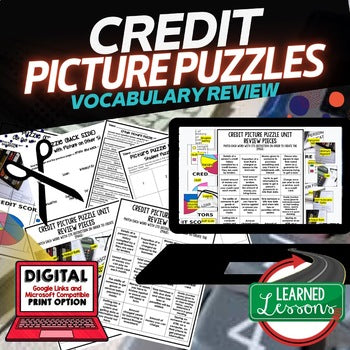 Personal Finance Credit Picture Puzzle | Financial Literacy Vocabulary Activity - preview 1