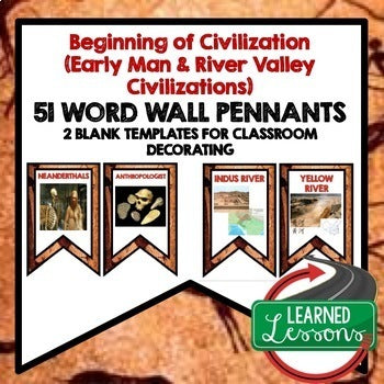 Beginning of Civilization Pennant Word Wall BUNDLE World History Word Wall - preview 1