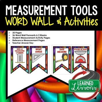 Measurement Tools Word Wall Pennants Activity Earth Science Word Wall - preview 1