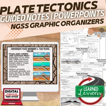 Plate Tectonics Guided Notes & PowerPoints NGSS Earth Science Guided Notes - preview 1