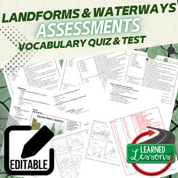 Landforms Topography Tectonics Assessments, Test, Quiz, Assessments, Test, Quiz - preview 1