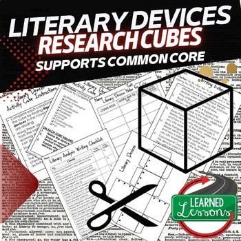 Literary Devices Activity Research Cube with Writing Extensions (English) - preview 1