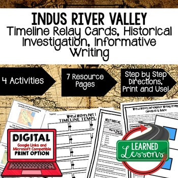 Indus River Valley Timeline Writing, Print, Digital Learning, & Google - preview 1