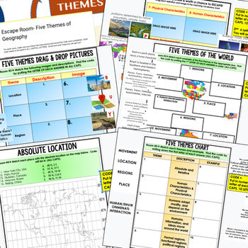 Five Themes Geography Escape Room | Digital Breakout | World Geography Activity - preview 2