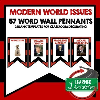 Modern Times Word Wall Pennants World History Word Wall - preview 1