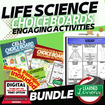 NGSS Science Activities Choice Boards Life, Physical, Earth Science Choice Board - preview 3