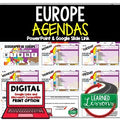 Europe Geography Agenda PowerPoint & Google Slides World Geography Agenda - preview 1