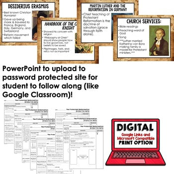 Reformation Guided Notes and PowerPoints, Interactive Notebooks, Google - preview 2