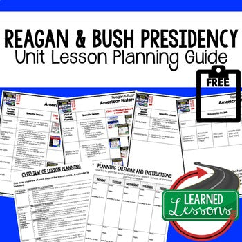 Ronald Reagan and George Bush Lesson Plan Guide, American History BACK TO SCHOOL - preview 1