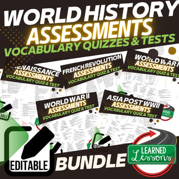 Latin America Post WWII Assessments, Tests Modern World History Quizzes Editable - preview 3