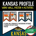 Kansas History Word Wall, State Profile, Kansas Activities US History Posters - preview 1