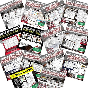 Simple Machines, Work, Power & Efficiency Bundle | Physical Science Curriculum | - preview 2