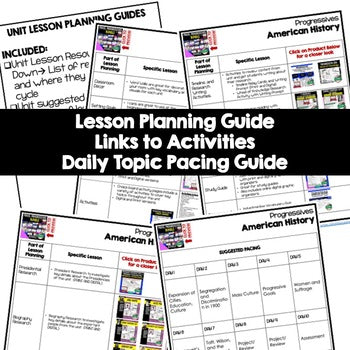 Progressives Lesson Plan Guide, American History BACK TO SCHOOL - preview 2