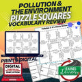Earth Science Pollution Activity Review Puzzles | Vocabulary Matching - preview 1