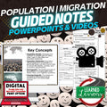 Population & Migration Guided Notes PowerPoints, Video for Flipped Classroom - preview 1