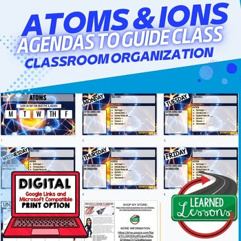 Atoms Agenda PowerPoint & Google Slides, Earth Science Agenda - preview 1