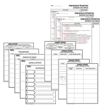 Japanese Empires Guided Notes and PowerPoints, Interactive Notebooks, Google - preview 3