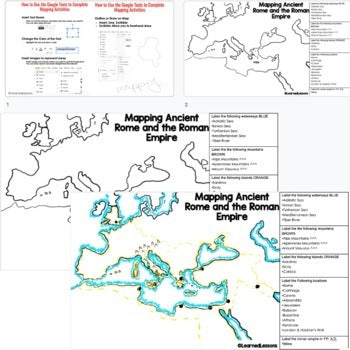 Ancient Rome Map Activity, Mapping The Roman Empire Print, Digital, & Google - preview 3